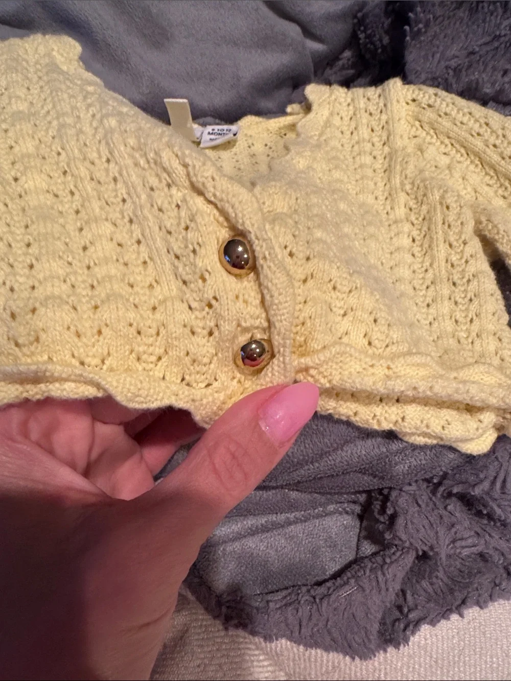 Janie and Jack Pale Yellow Cropped Knit Cardigan